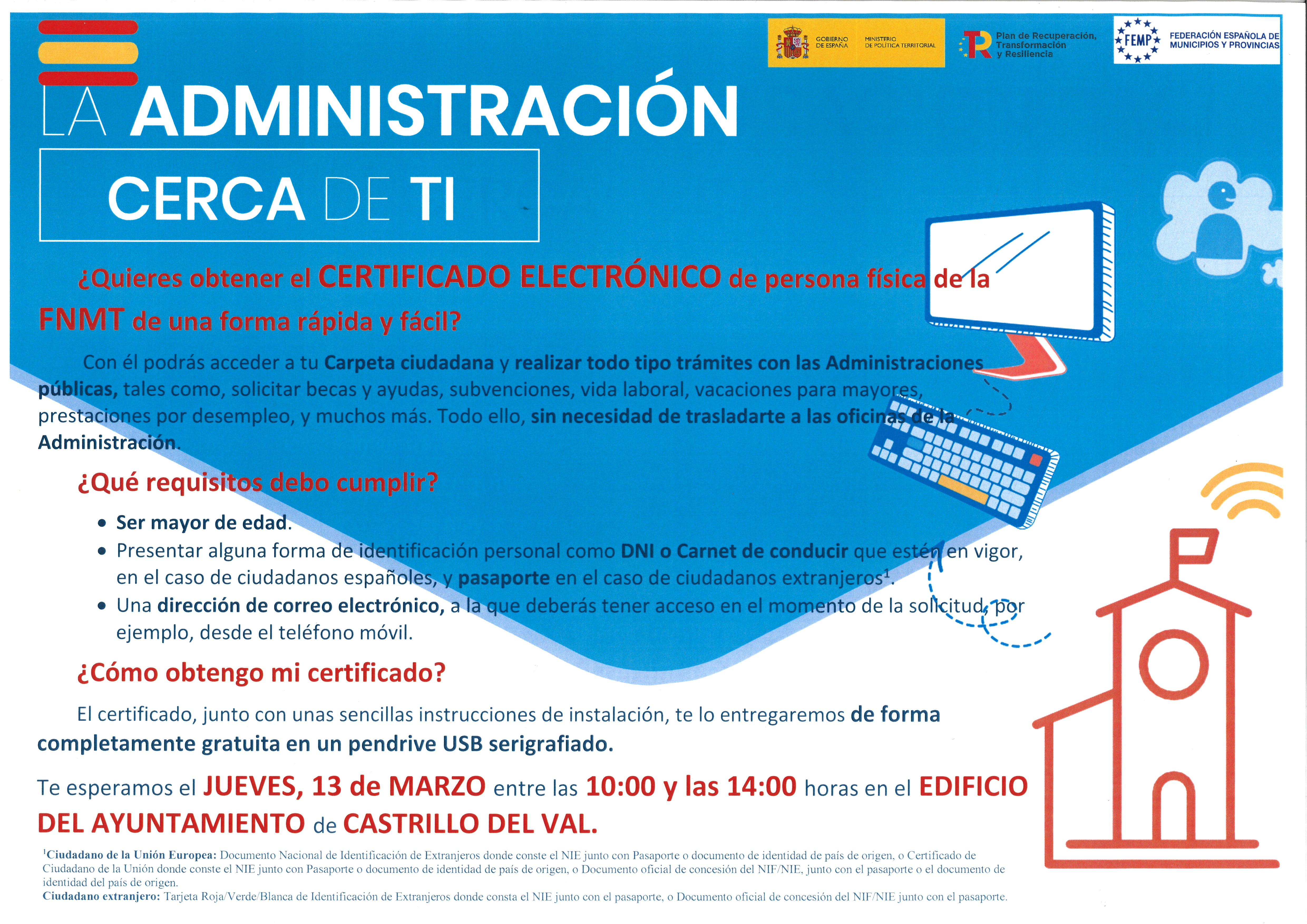 LA ADMINISTACIÓN CERCA DE TI CERTIFICADO ELECTRÓNICO FNMT